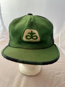 Sombrero grande a cuadros verde vintage de lana de caza de semillas pioneras de los años 60-70 hecho en EE. UU. - Imagen 1 de 20