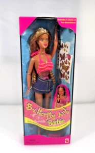 Mattel Barbie Butterfly Art Barbie mit 2 Blatt Deko 1998 - Bild 1 von 9