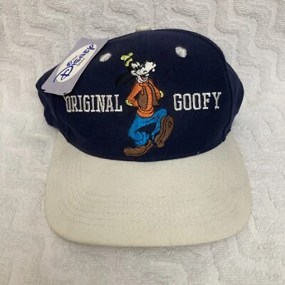 De Colección Original Goofy Bordado Años 90 Disney Store Azul Marino Blanco Snapback Gorra Sombrero Nuevo con Etiquetas Foto 1 de 4