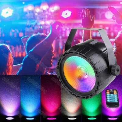 DJ Disco Bar Party Stage Lighting Remote Mini COB 15W RGB+UV Wash LED Par Lights - Image 1 of 4