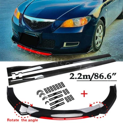 For Mazda MX-3 MX-5 MX-6 Front Bumper Lip Spoiler Splitter Body Kit &Side Skirts - Image 1 of 4