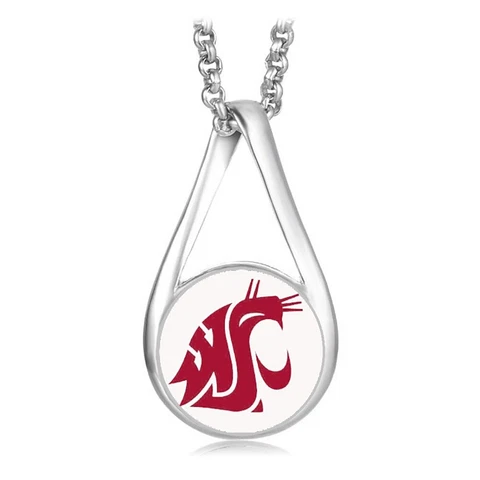 Washington State Cougars Womens Sterling Silver Necklace University Gift D28WB Cover
