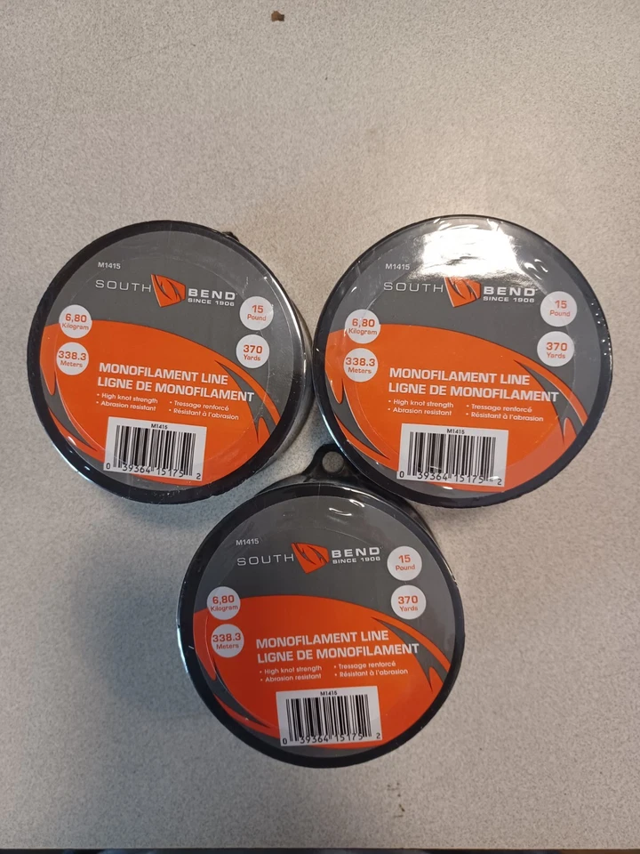 SOUTH BEND MONO LINE, 15 POUND, 370 YDS,  3PCK. - Image 1 of 1