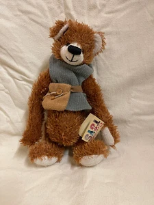 Stuffed Plush Barney Bear Bag Button Forest Friends BNWT - Photo 1 sur 3