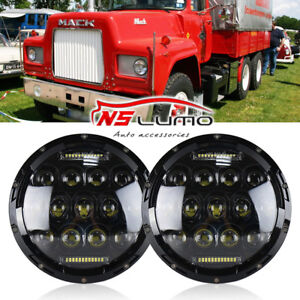 DOT 7''Inch Round LED Headlights Sealed Hi/Lo Beam with DRL For Mack R Series