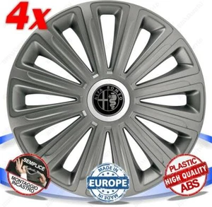 SET 4 STUDS WHEEL COVERS RIM CAPS 16 TREND GRAPHITE FOR ALFA ROMEO MITO - Picture 1 of 3