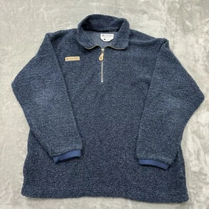Vtg Columbia Jacket Mens Large Blue Long Sleeve Fleece 1/4 Zip Pullover Outdoor - Picture 1 of 14