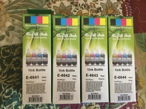 Epson Eco Tank compatible Set of 4 refill inks New - Picture 1 of 3