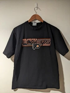 Vintage Y2K Philadelphia Flyers NHL Hockey Sports Black Medium T-Shirt - Picture 1 of 6