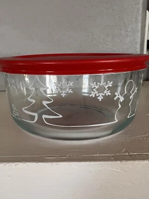 Pyrex Cuenco de Almacenamiento Navidad Edición Limitada Tapa Roja Foto 1 de 4