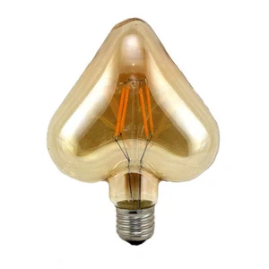 Lampadina filamento cuore ambra e27 4 watt stile vintage retro luce decorativa - Foto 1 di 2