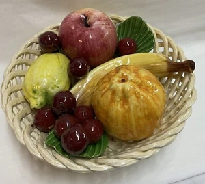 Vintage Bassano Italian Pottery Fruit Basket Holiday Centerpiece - Picture 1 of 11