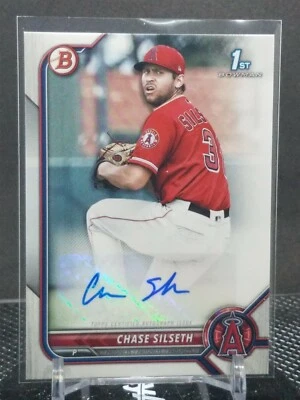 2022 Bowman Baseball Chase Silseth AUTO Angels 1st  - Image 1 of 2