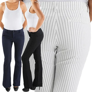 Damen Business Hose Stretch Schlaghose Stoff Bootcut Elegant Classic 3 Farben - Bild 1 von 4