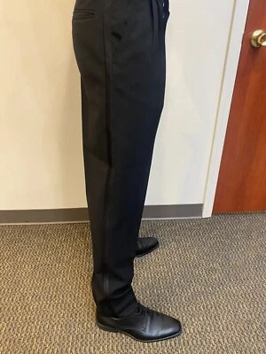 Black Tapered Leg Tuxedo Trousers   men's 28 - 40 waist VINTAGE 1990's - Image 1 of 4