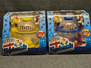 M&M's (2) Make a Splash Chocolate Candy Dispenser Limited Edition YELLOW & BLUE - Picture 1 of 7