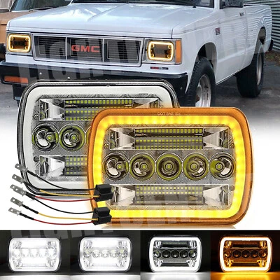 Par de faros LED 7X6" 5X7" halo alto/bajo DRL ajuste 82-93 Chevy C10 C20 C4 GMC S15 Foto 1 de 4