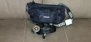 Gianni Versace S.r.l Versace Medusa Nylon Greek Key Print Belt Bag Only "NO BELT - Picture 1 of 12