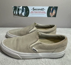 Women's Vans Slip Ons Suede Tan Beige Bone Color Size 7 - Picture 1 of 9