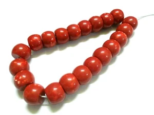 1 Strand Red Coral Rondelle Smooth 21-22mm Gemstone Coral Beads 10"inch CR5 - Picture 1 of 6