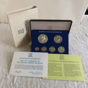 BRITISH VIRGIN ISLANDS 1977 6 COIN PROOF SET WITH SILVER - boxed/coa/sealed - Bild 1 von 4