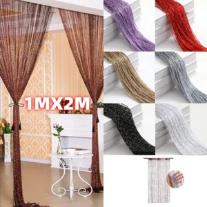 Beaded String Curtain Panels Door Fly Screen Room Divider Net Hanging Curtains - Picture 1 of 18
