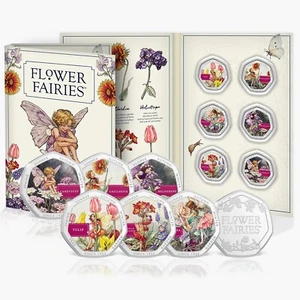 Flower Fairies Greeting Card & Silver Plated Colour Coins Keepsake - Poppy - Picture 1 of 3