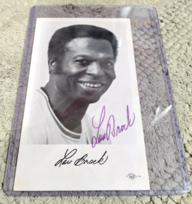 Vintage LOU BROCK St. Louis Cardinals Autographed Signed Photo JSA Certified - Image 1 of 4