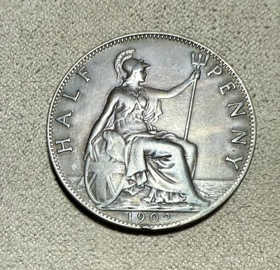 1902 Great Britain England Half Penny Edward VII - Image 1 of 2