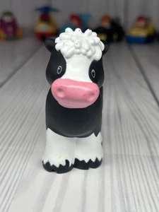 Fisher Price Little People Cow Animal Figure Moo Milk Cow Black & White - Picture 1 of 6
