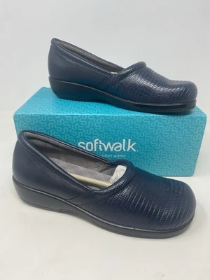 Softwalk Adora S1912-404 Mujer Azul Cuero Sin Cordones Mocasines Zapatos Planos 8 Med Foto 1 de 4