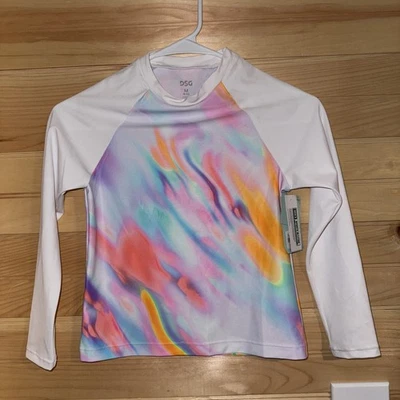 Camiseta de natación DSG para niñas M 8/10 manga larga protector contra erupciones nueva con etiquetas Foto 1 de 3