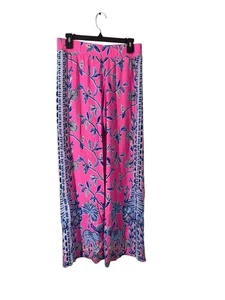 Pantalones Lilly Pulitzer S Pink Isle Slathouse Bal Harbour Palazzo Preppy Resortwear - Imagen 1 de 4