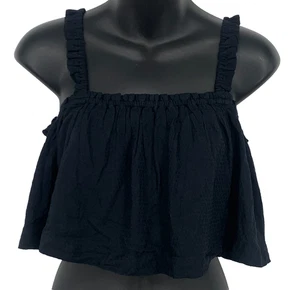 Volcom Women Extra Small Black Flowy Tank Top Ruffle Straps Kabloom Cami New - Picture 1 of 10