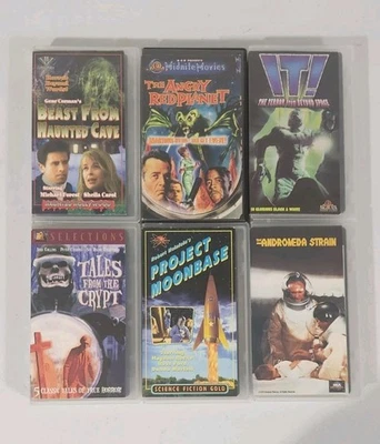 VHS Old Horror Tape Lot  Angry Red Planet Beast From Haunted Cave Terror From... - Image 1 of 4