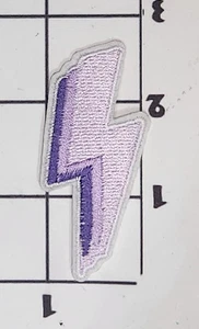 Lavender Lightning Bolt Patch Embroidered Iron On Cosplay Upcycle Costume - Picture 1 of 1