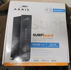 ARRIS SURFboard SBG7600AC2 DOCSIS 3.0 Cable Modem & AC2350 Dual-Band WiFi Router - Afbeelding 1 van 4