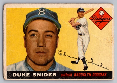 1955 Topps #210 Duke Snider Brooklyn Dodgers Foto 1 de 3
