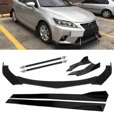 For Lexus CT200H 14-17 Front Bumper Lip Spoiler Side Skirt Gloss Black Body Kits Foto 1 de 4