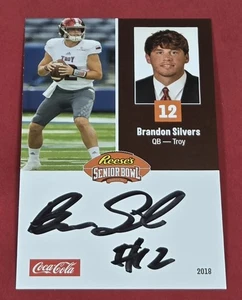 Brandon Silvers RC Auto 2018 Senior Bowl Troy Trojans signiert Rookie USFL XFL UFL - Bild 1 von 2