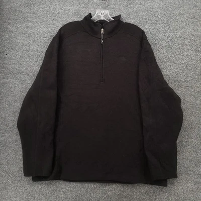The North Face Sweater Mens XL Black Half Zip Long Sleeve Fleece Pullover - Image 1 of 4