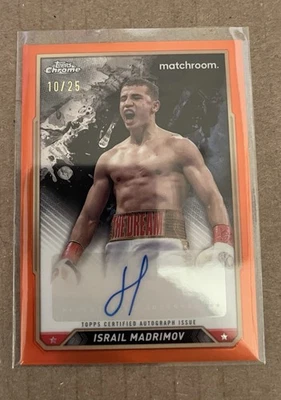 Topps Chrome 2024 Boxing Israel Madrimov Orange Auto 10/25 - Image 1 of 2