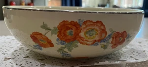 DE COLECCIÓN HALL CALIDAD SUPERIOR TAZÓN PARA SERVIR AMAPOLAS NARANJAS 9" SIN MARCAS DE UTENSILIOS - Imagen 1 de 4