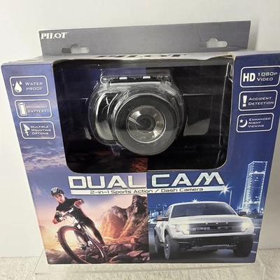 Pilot DualCam 2 in 1 Sports Action - Dash Camera - IOB - Waterproof - NIB - Image 1 of 4