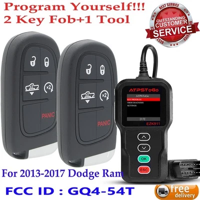 New Remote Key Fob And Tool For 2013-2017 Dodge Ram 1500 2500 3500 GQ4-54T - Image 1 of 4