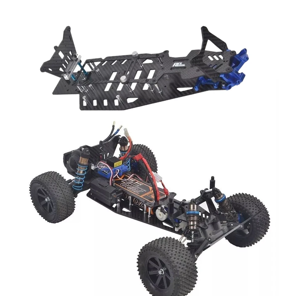 Carbon Chassis Frame Conversion Kit for Rustler VXL 2WD Bandit Upgrades - Image 1 of 4