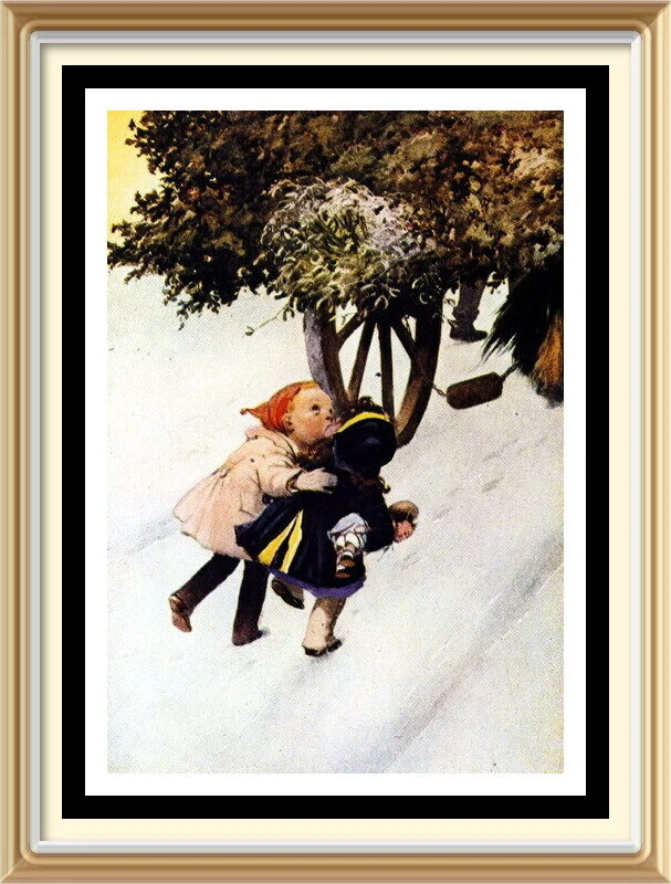 Original c1975 Vintage 50+y Estampa LAWSON WOOD TRAZENDO PARA CASA ÁRVORE DE NATAL - Imagem 1 de 1