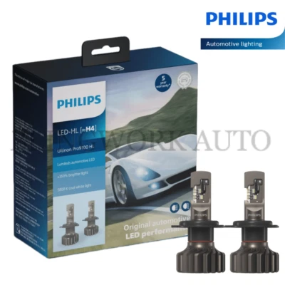 PHILIPS H4 Ultinon Pro9100 LED Car Headlight Bulbs Kit +350% 5800K White - Image 1 of 4