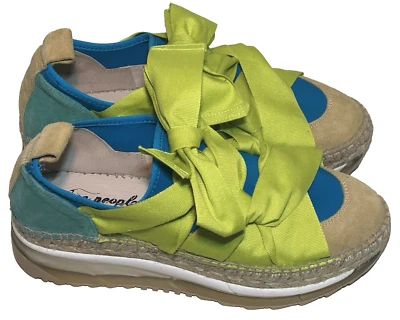 Free People Chapmin Espadrille Women 9 Sneaker Dressy Sneakers Lime Ribbon EU39 - Image 1 of 4
