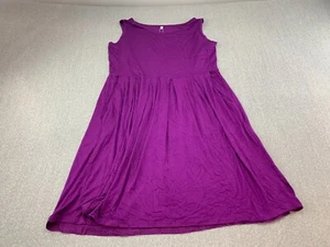Auselily Sleeveless Midi Dress Womens Size 2XL Purple Stretch Comfy Pockets - Picture 1 of 12